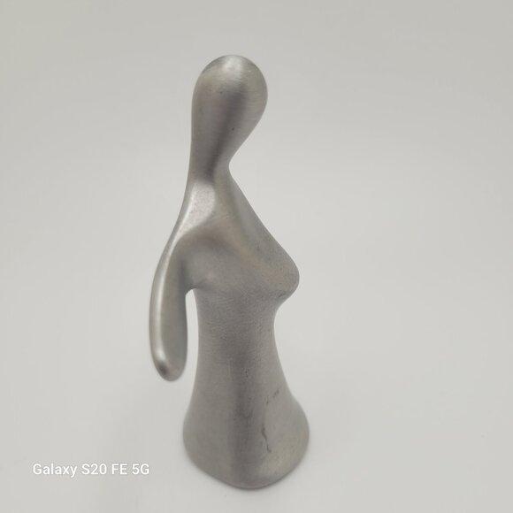 Hoselton Signed Aluminum Angel Sculpture Vintage Figurine Canada MCM 1964 - Picture 5 of 8